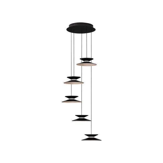 Nova Luce Morfi - Hängelampe - Ø 42 x 161 cm - 25W dimmbar LED inkl. - sand schwarz und Gold