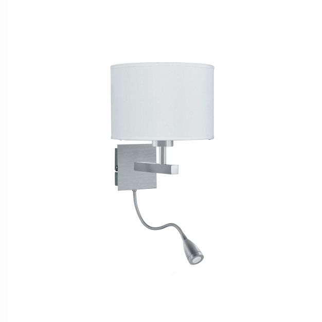 Searchlight Wall - Wandleuchte mit Doppelschalter - 20 x 25 cm - 1W LED inkl. - satiniert silber