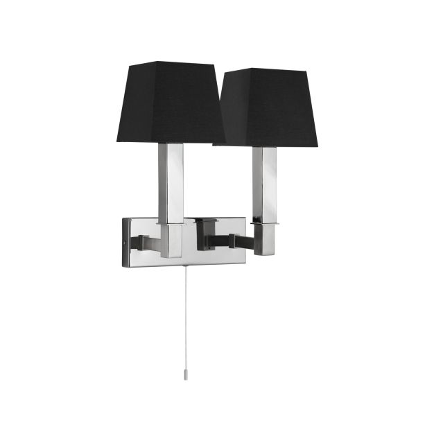 Searchlight Buckingham - Wandleuchte mit Zugschalter - 23 x 21 cm - schwarz