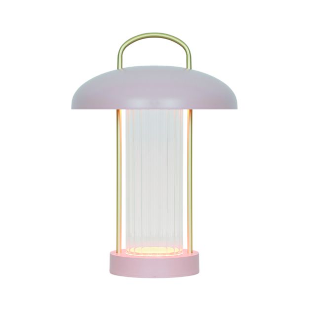 Nordlux Mirano - tragbare Tischleuchte mit wiederaufladbarer Batterie - Ø 20 x 29 cm - 3 Stufen Moodmaker Funktion - 3W LED inkl. - altrosa