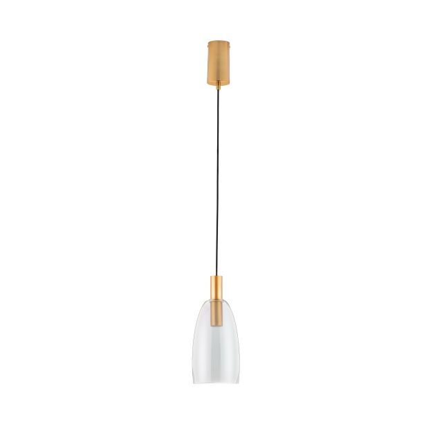 Nova Luce Imatia - Hängelampe - Ø 14,5 x 215 cm - 7W LED inkl. - messing gold und rauchglas