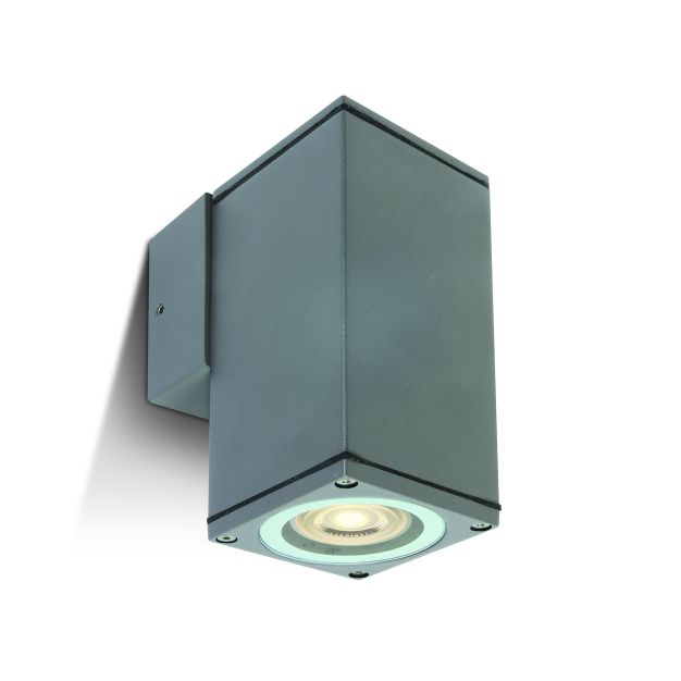 ONE Light GU10 Outdoor Cubes - Außenwandleuchte - 6,3 x 6,3 x 13,5 cm - IP54 - grau