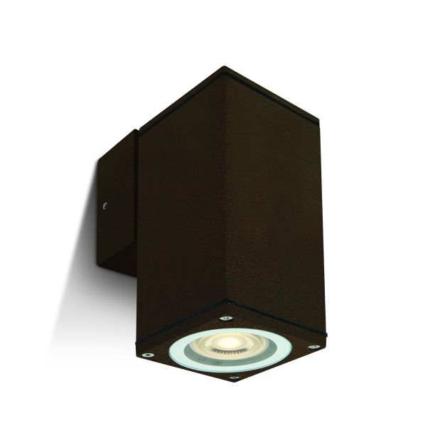 ONE Light GU10 Outdoor Cubes - Außenwandleuchte - 6,3 x 6,3 x 13,5 cm - IP54 - rostbraun