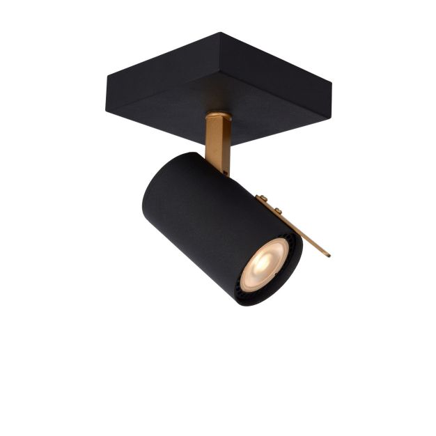 Lucide Grony - Aufbaustrahler - 10 x 10 x 15 cm - 5W dimmbare LED inkl. - schwarz