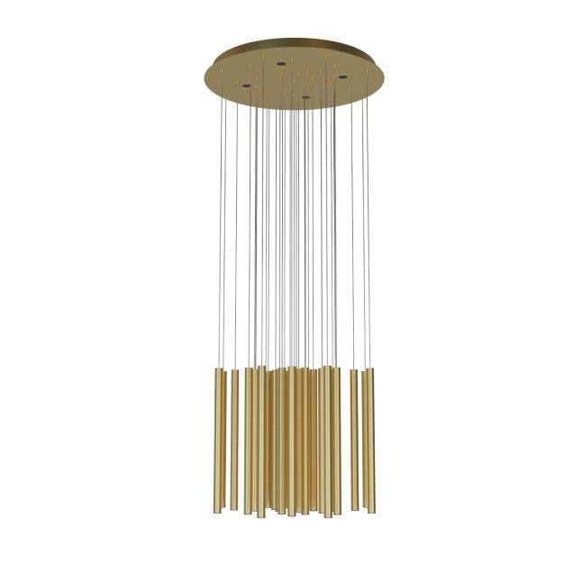 Maxlight Organic - Pendelleuchte - Ø 62 x 180 cm - 33 x 1W + 4 x 3W dimmbare LED inkl - gebürstetes Gold
