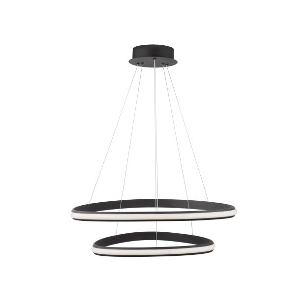 Nova Luce Aries - Pendelleuchte - Ø 59 x 120 cm - 48W dimmbare LED inkl. - Sand schwarz