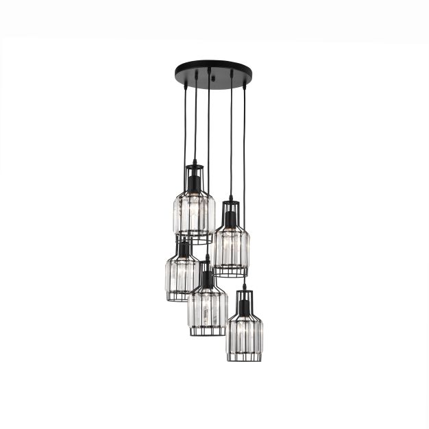 Nova Luce Carter - Pendelleuchte - Ø 50 x 120 cm - schwarz