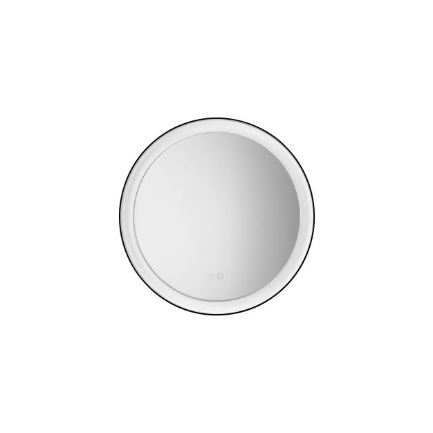 Nova Luce Ural - Spiegel mit Beleuchtung - Ø 60 x 3,5 cm - 20W LED inkl. - IP44 - sand schwarz und weiß