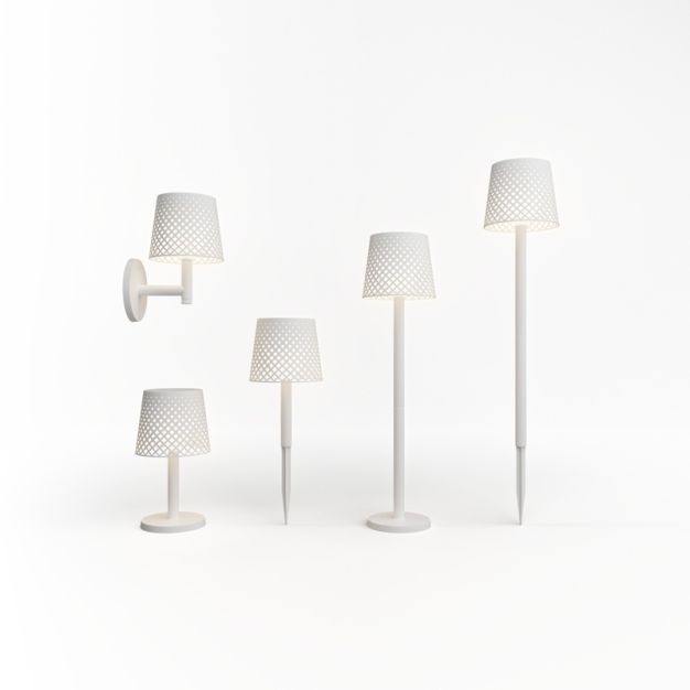 New Garden Greta - Tisch-, Boden- oder Wand-Solarlampe für den Außenbereich mit USB-Anschluss - 80 x 20 x 14 cm - IP65 - weiß