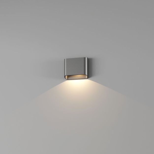 Artdelight Diaz 1L - Wandleuchte - 14,5 x 12 x 3,8 cm - 6W LED inkl. - IP54 - gebürstetes Metall