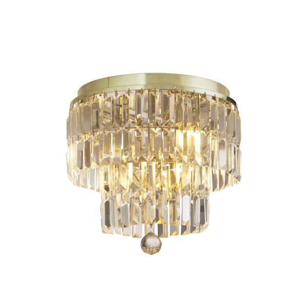 Searchlight Empire - Deckenleuchte - Ø 34 x 33 cm - IP44 - Messing satiniert und champagnerfarben