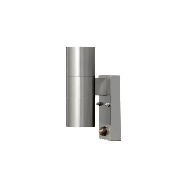 Konstsmide Modena Double - Außenwandleuchte mit Sensor - 6,5 x 11 x 20 cm - IP44 - Edelstahl
