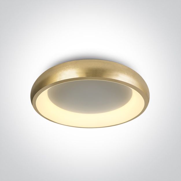 ONE Light LED Dekorativ - Deckenleuchte - Ø 40 x 8,5 cm - 30W LED inkl - Gold gebürstet - Lichtfarbe warmweiß bis weiß