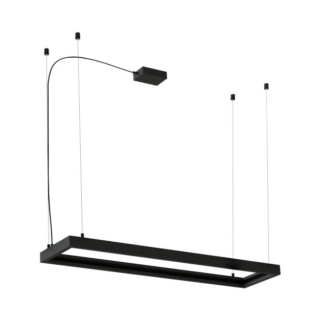 Nova Luce Sign - rechteckiges magnetisches Hängeprofil - 120 x 30 x 120 cm - schwarz