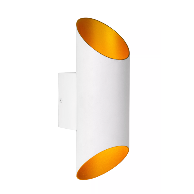 Lucide Quirijn - Wandleuchte - 9,6 x 12,1 x 30 cm - Weiß und Messing