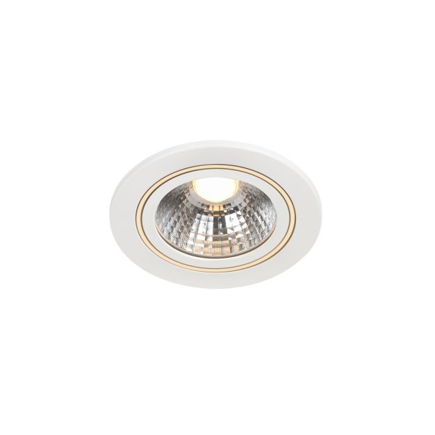 Nordlux Alec 1-Kit - Einbaustrahler - Ø 95 mm, Ø 80 mm Einbaumaß - 3 Stufen Dimmer - 6,1W LED inkl. - IP44 - weiß