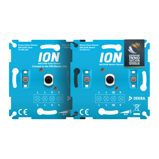 Ion Industries Master- und Slave-Dimmer-Set - Mehrplatz-Dimmer-Set - 0,3-200W - mit Klemmschrauben