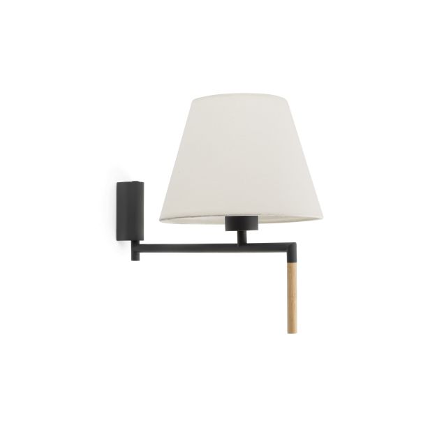 Faro Ron - Wandleuchte mit Schalter - 22 x 37,5 x 21 cm - dunkelgrau und beige