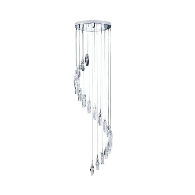 Searchlight Sculptured Ice - Hängeleuchte - Ø 48 x 180 cm - 20 x 7W Halogen inkl. - Chrom