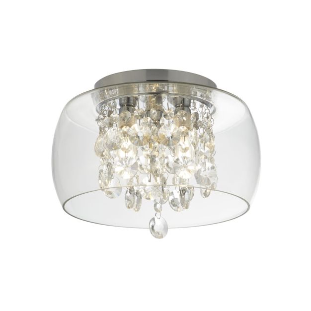 Searchlight Bathroom - Badezimmer-Deckenleuchte - Ø 28 x 20 cm - IP44 - Chrom