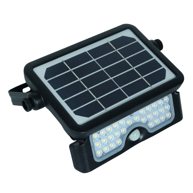 Century Italia Dverso – Solarstrahler mit Sensor – 21,7 x 3,3 x 14,9 cm – 5W LED inkl. – IP65 – schwarz