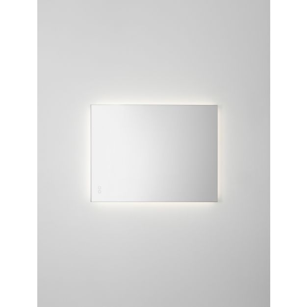 Nova Luce Alda - Spiegel mit Beleuchtung - 80 x 60 x 3,5 cm - 48W LED inkl. - IP44 - silber
