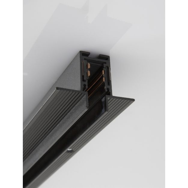 Nova Luce Ultra Slim - rahmenlose versenkte Magnetschiene mit 1 cm tiefen Flügeln - 200 cm - schwarz