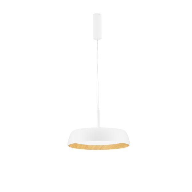 Nova Luce Sigi - Hängelampe - Ø 45 x 180 cm - 40W dimmbar LED inkl. - sand Weiß und Holz