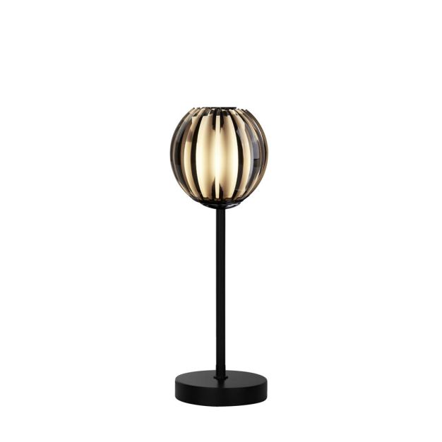 Searchlight Blossom - Tischleuchte - Ø 12 x 44 cm - schwarz, chrom und transparent