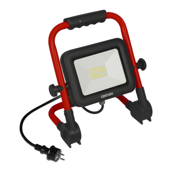 Century Italia Rework - HandSearchlight - 25 x 43 x 40 cm - 100W LED inkl - IP65 - 4000K - schwarz und rot