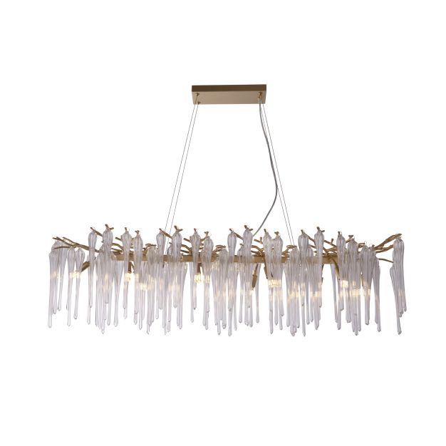 Searchlight Heritage - Pendelleuchte - 117 x 43 x 150 cm - gold und transparent