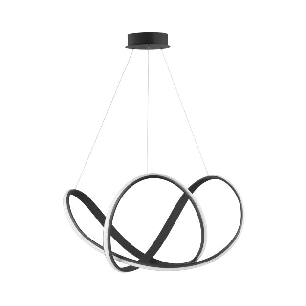 Nova Luce Apus - Pendelleuchte - Ø 70 x 120 cm - 50W dimmbare LED inkl. - Sand schwarz