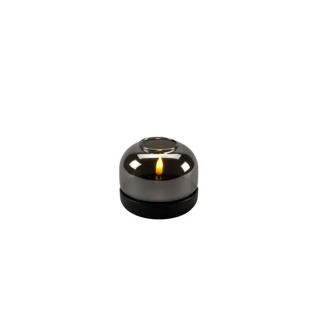 Konstsmide - dekorative Kerze mit Batteriebetrieb - Ø 8,5 x 7,5 cm - schwarz