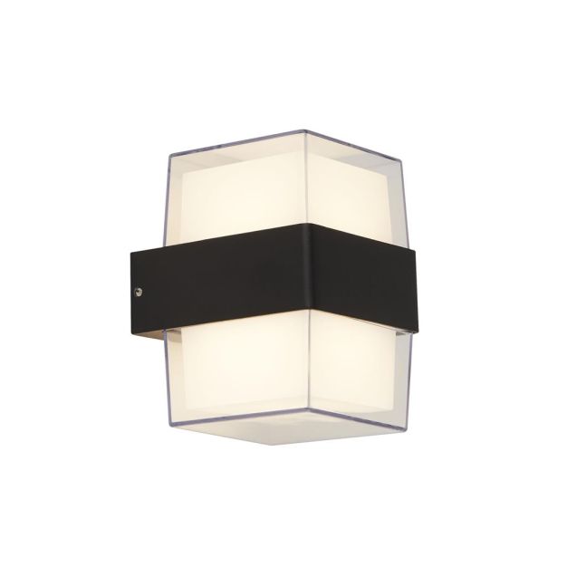 Searchlight Pittsburgh - Außenwandleuchte - 10 x 13 cm -7W LED inkl - IP44 - schwarz und opal