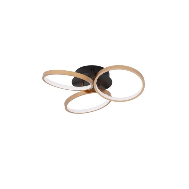 Nova Luce Elize - deckenleuchte - Ø 55 x 12 cm - 28W dimmbar LED inkl. - schwarz und gold