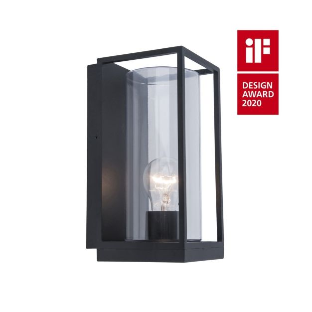 Lutec Flair - Außenwandleuchte - 12 x 13,9 x 26 cm - IP44 - mattschwarz