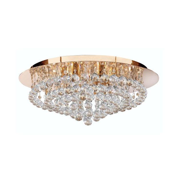 Searchlight Hanna - Deckenleuchte - Ø 55 x 20,8 cm - gold und transparent