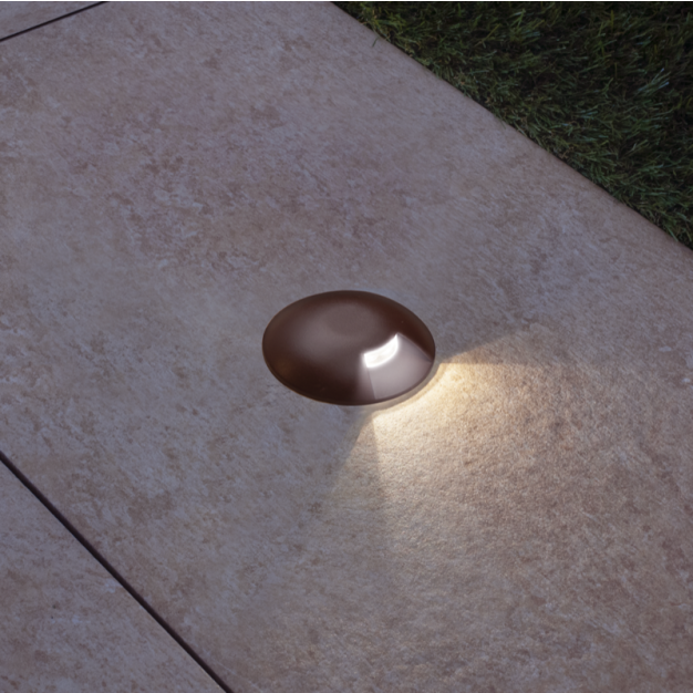 Century Italia Argo - Bodenstrahler mit 1 Fenster - Ø5,8 x 6,5 cm - 0,75W LED inkl - 3000K - IP67 - braun