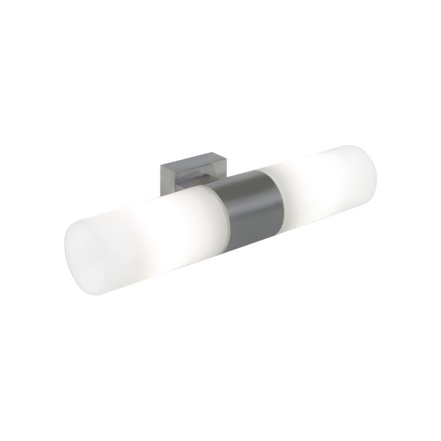 Nordlux Tangens - Wandleuchte - 31 x 6 cm - IP44 - gebürsteter Stahl und Opalweiß