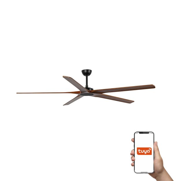 Faro Bigwood 20 XL SMART - deckenventilator - Ø 200 cm - matt schwarz und walnuss dunkel