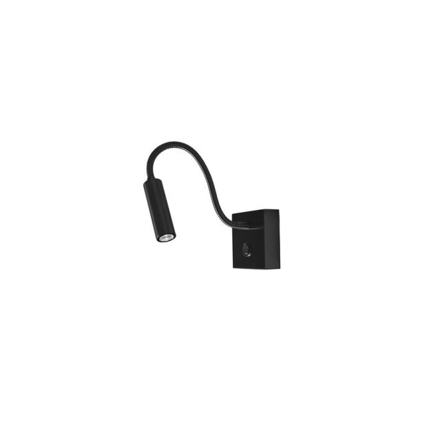 Nova Luce Madison - wandleuchte mit schalter - 8 x 8 x 32 cm - 3W LED inkl. - schwarz