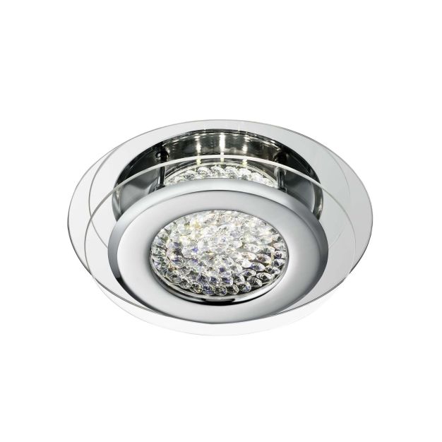 Searchlight Vesta - Deckenleuchte - Ø 28 x 8 cm - 12W dimmbare LED inkl - Chrom
