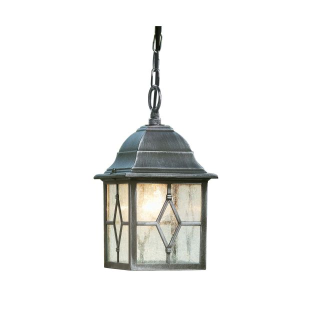 Searchlight Genoa - Außen-Pendelleuchte - 15 x 88 cm - IP23 - Schwarz-Silber