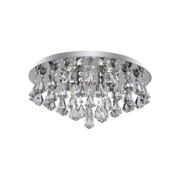 Searchlight Hanna - Deckenleuchte - Ø 55 x 21 cm - Chrom