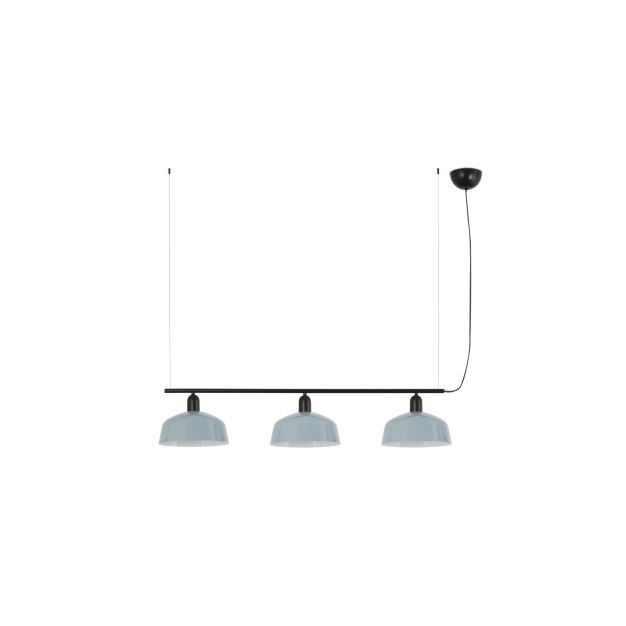 Faro Tatawin M - Pendelleuchte - 100 x 25 x 210 cm - schwarz satiniert und grau-blau glänzend