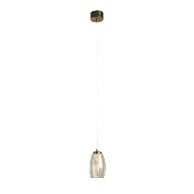 Searchlight Cyclone - Hängeleuchte - Ø 11,5 x 120 cm - 6W LED inkl. - Bronze und Champagner