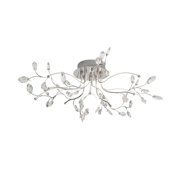 Searchlight Willow - Deckenleuchte - Ø 73 x 23 cm - 20W dimmbare LED inkl - Chrom und transparent