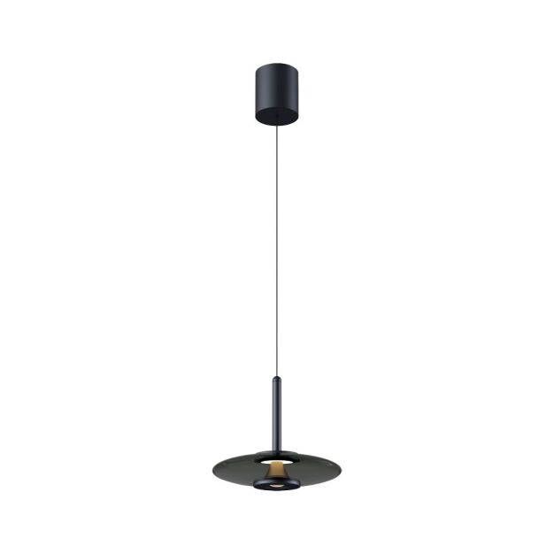 Artdelight Madison – pendelleuchte – Ø 22 x 200 cm – 11W dimmbares LED inklusive – IP20 – schwarz und rauchglas