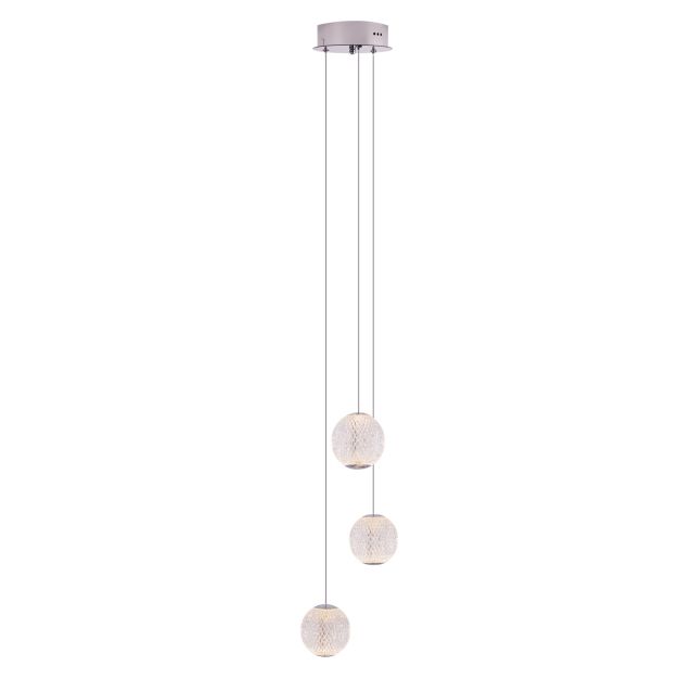 Maxlight Nobile - Hängeleuchte -Ø 18 x 160 cm - 3 x 6W LED inkl. - Chrom
