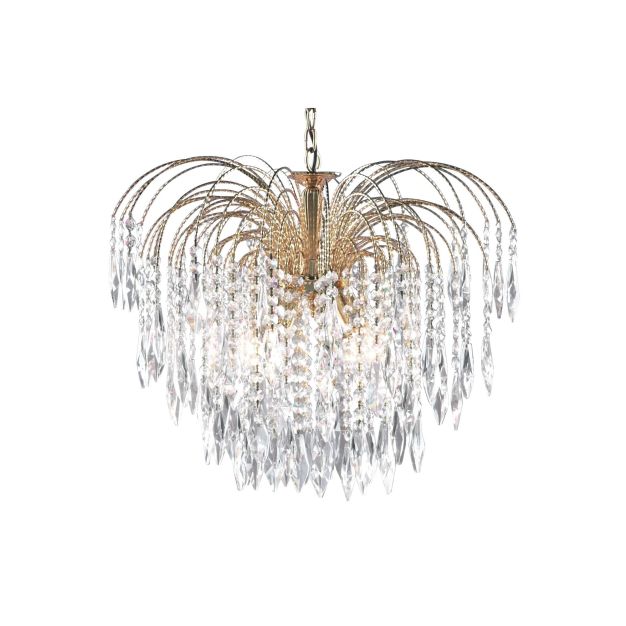Searchlight Waterfall - Hängeleuchte - Ø 53 x 98 cm - gold und transparent
